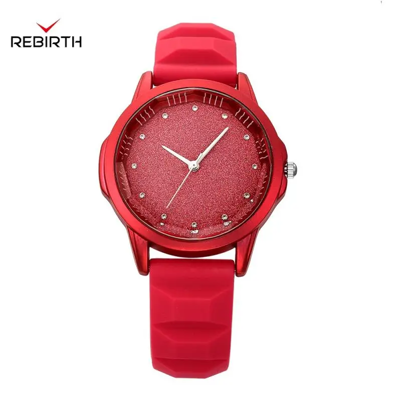 Часы женские с силиконовым ремешком брендовые Роскошные красные лидер