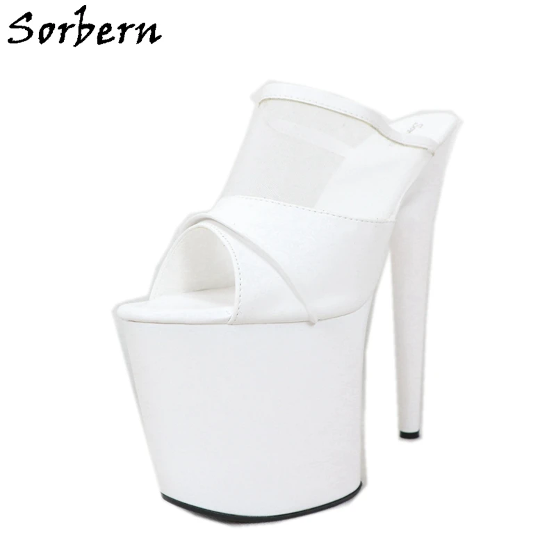 Женские прозрачные шлепанцы на высоком каблуке с открытым носком|Тапочки| |