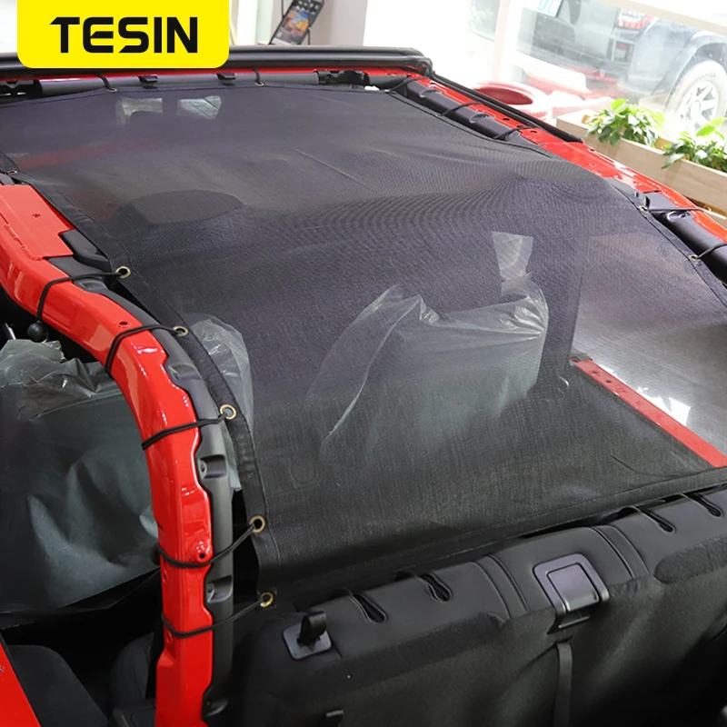 TESIN Топ тент от солнца для Jeep Wrangler JL устанавливаемый на крыше автомобиля