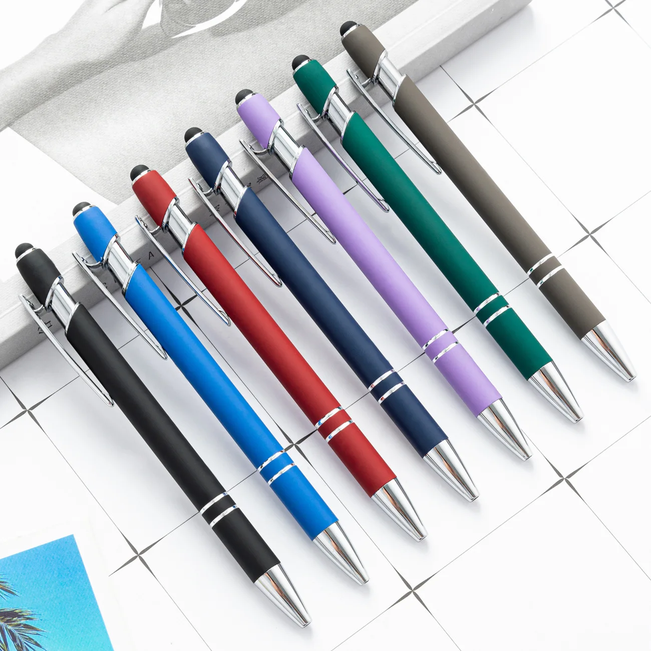 

1pcs Ballpoint Pen Metal Ball Pens Tip Black Ink Metal Pen With Stylus Touch Screens Touch Ballpoint Pen Colorful For Tablets