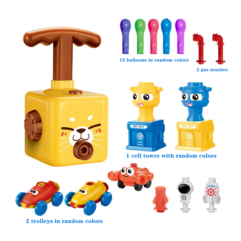 

Funny Two-in-one Electric Balloon Car Toy Inertial Balloon Launcher Educational Sensory Experiment Educational Fun Children Toy