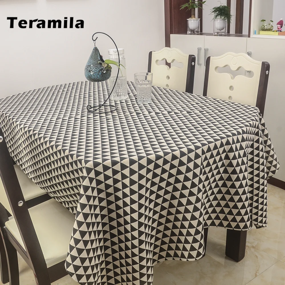 Teramila плотные геометрические скатерти прямоугольные и овальные для обеденного