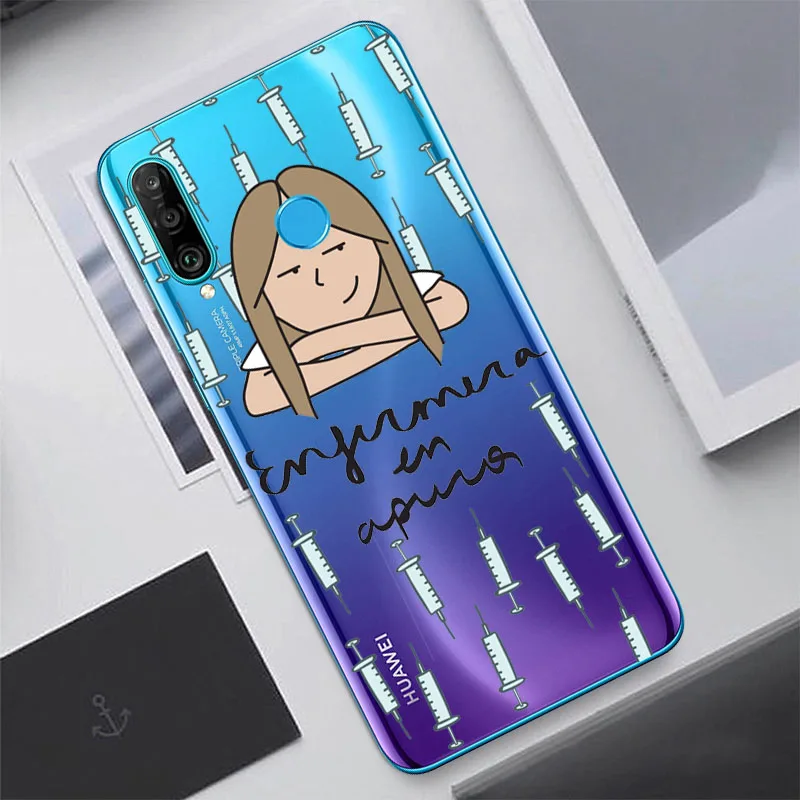 Модная испанская мультяшная Медицинская медицинская медсестра для Huawei P30 P20 P40 P10