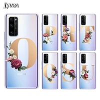letter alphabet flowers z silicone cover for honor 30 30i 10i 30s v30 v20 9n 9s 9a 9c 20s 20e 20 7c lite pro phone case