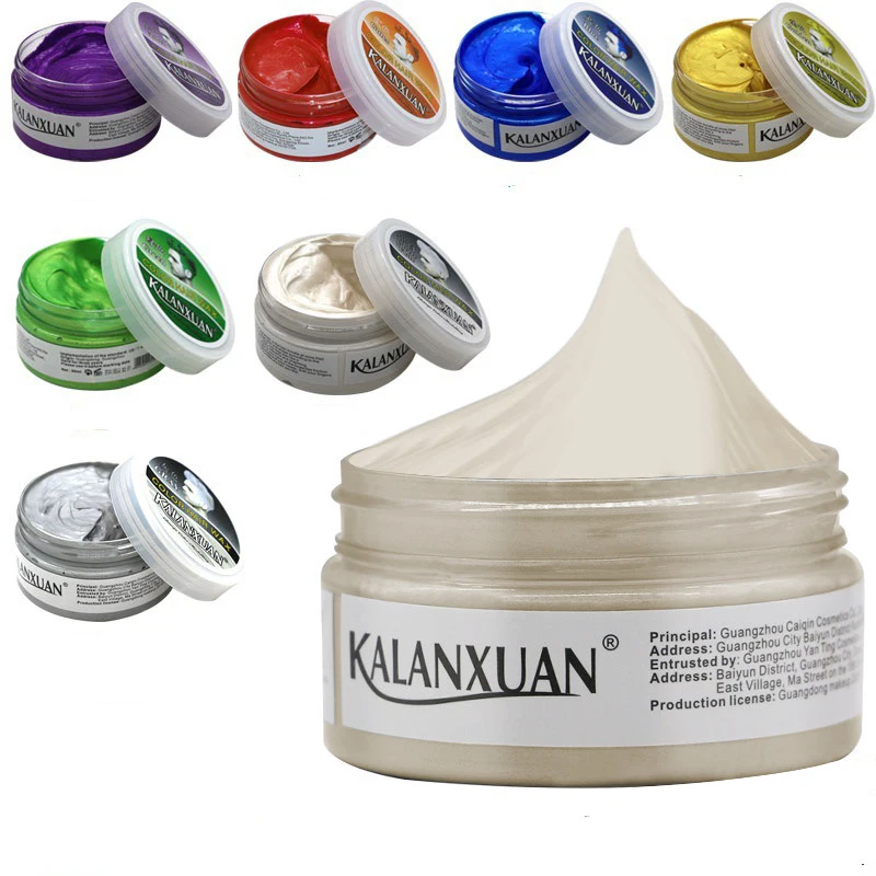 1 шт. волосы цветной воск краситель временные формовочная паста цветов в наличии