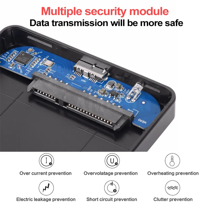 2,5 дюймовый чехол для жесткого диска USB 3,0 SATA 3,0 Корпус SSD, HDD Plug and Play поддержка передачи 3 ТБ UASP протокол чехол для жесткого диска