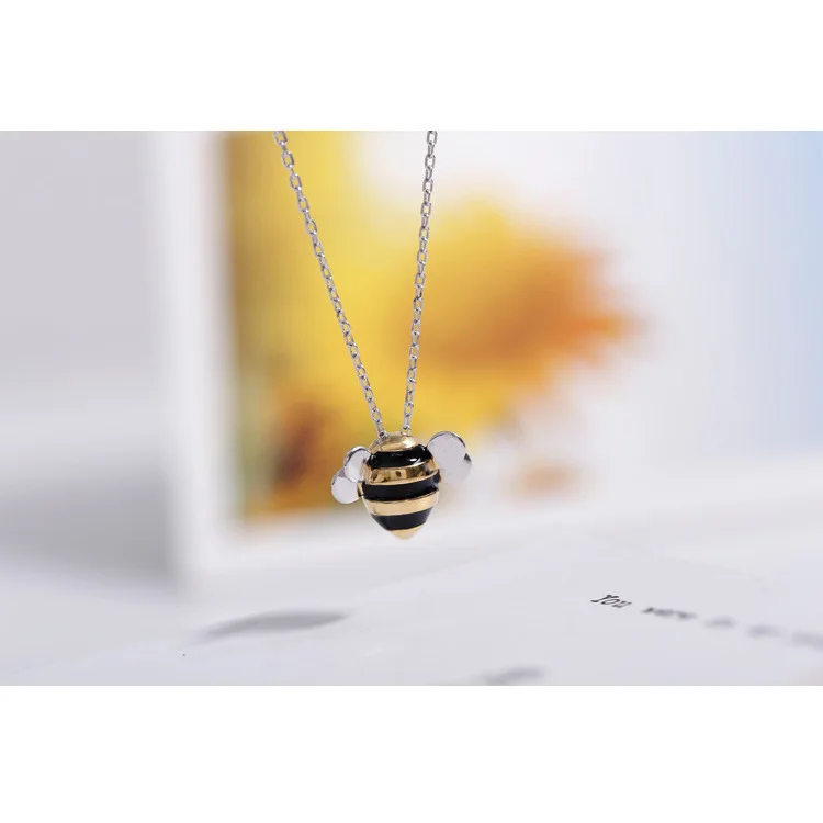 S925 Стерлинговое Серебро не выцветает ювелирные изделия с модной милой Пчелой