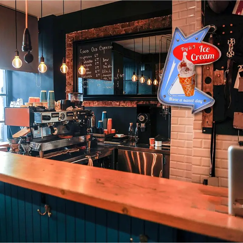 

1pc Light Decor Ice Cream Light Board Advertising Board Scene Decor LED Light Board for Decor Shops