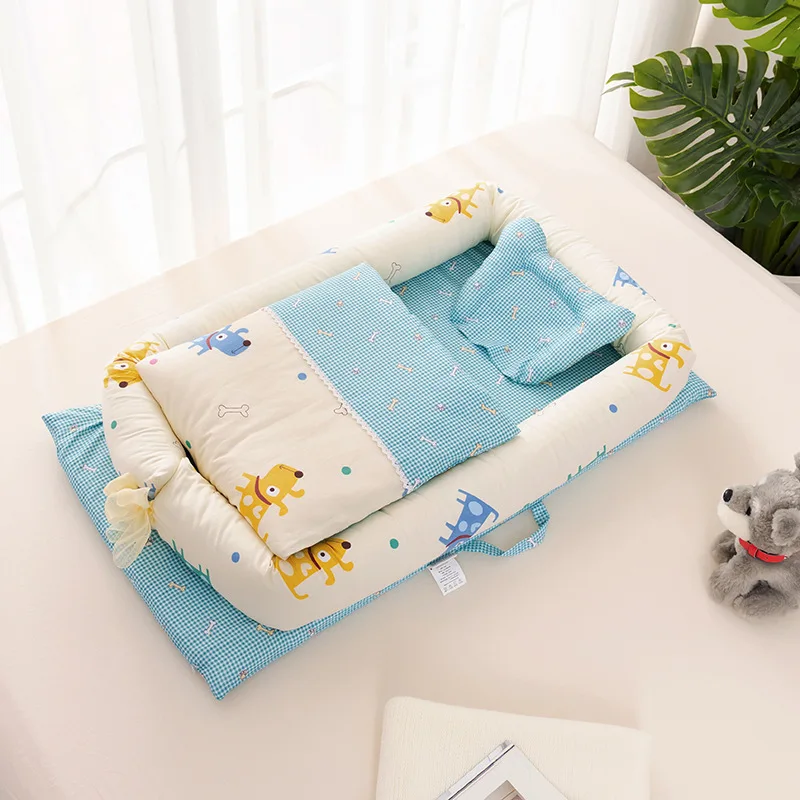 Детская кроватка гнездо портативная съемная и моющаяся дорожная кровать для