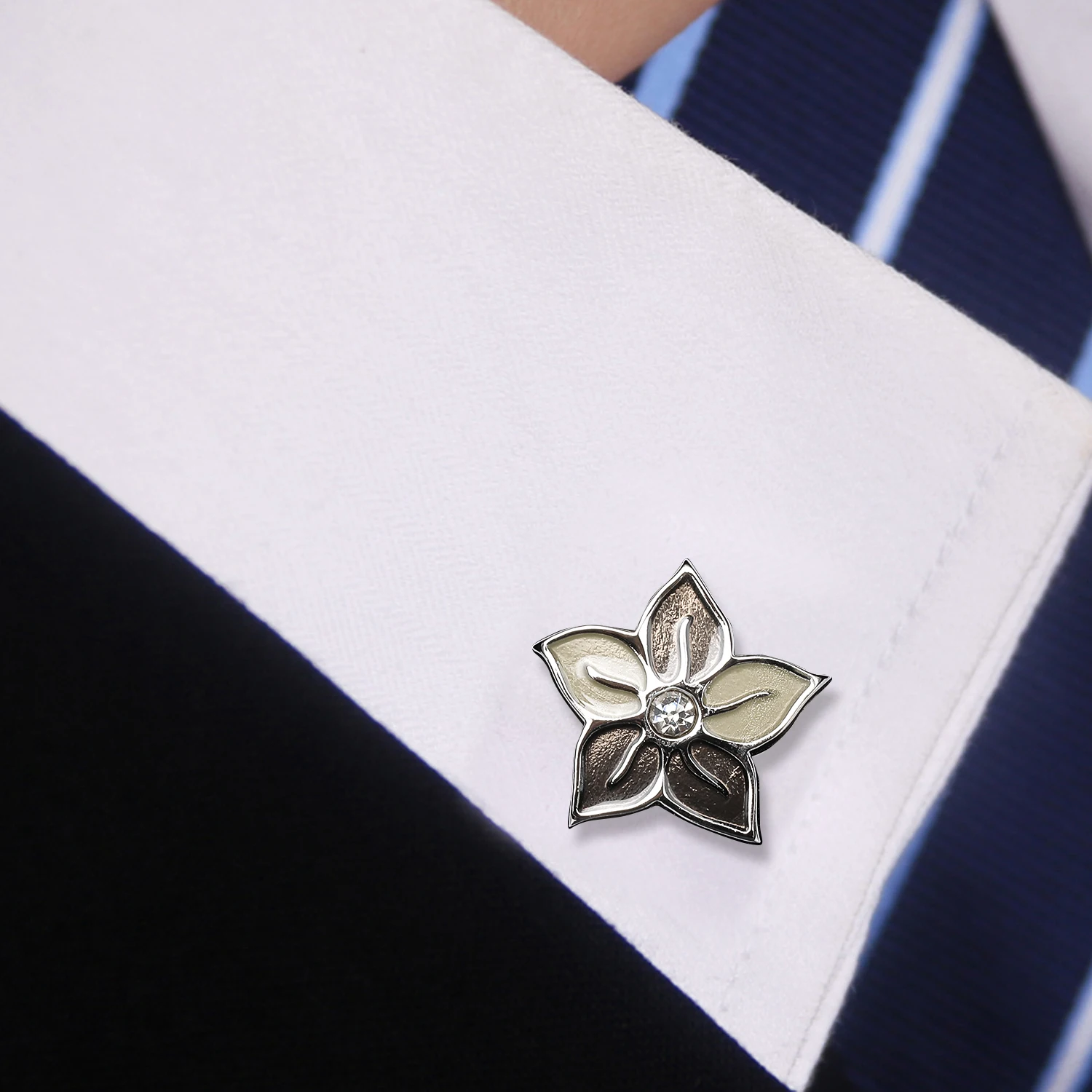 Роскошные запонки для рубашек мужчин фирменные сливери Цветочные Запонки на