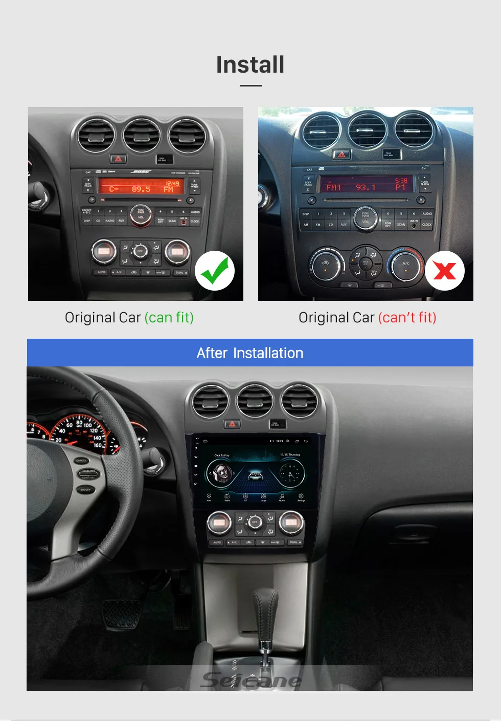 Seicane Android 8,1 2Din gps автомобильный мультимедийный плеер для 2008 2009 2010-2012 Nissan Teana ALTIMA Авто A/C поддержка зеркального соединения