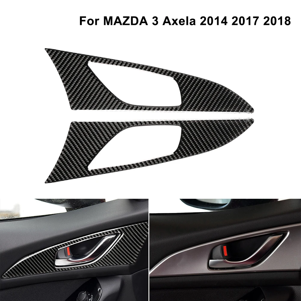 Cubierta de moldura para manija de puerta de coche, accesorios de estilo de coche, pegatinas interiores, funda para Mazda 3 Mazda Axela 2014 2017 2018, 4 Uds.