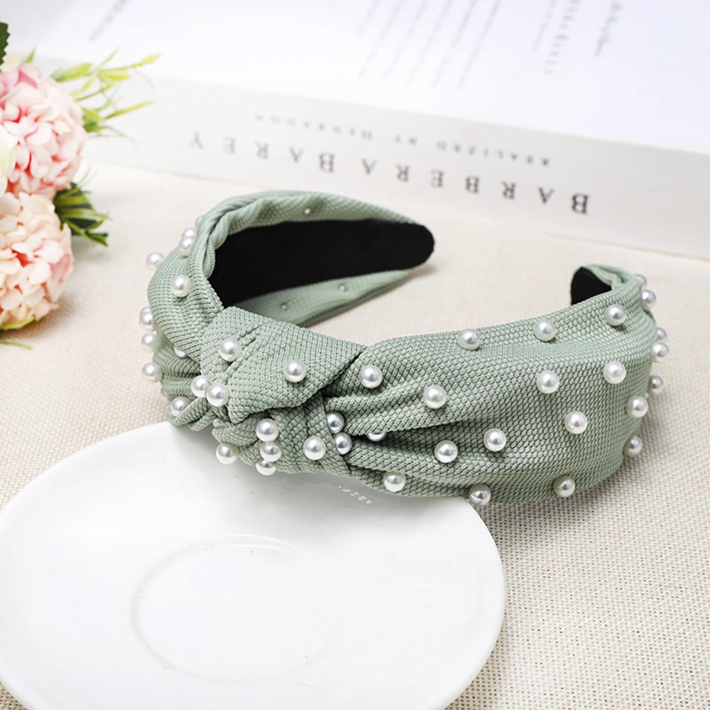 

For Women Elegant Headband Bezel Turban Girls Hair Headwear Big Pearl NEW Trendy Luxury Wild Personality Fashion Adult Hairbands