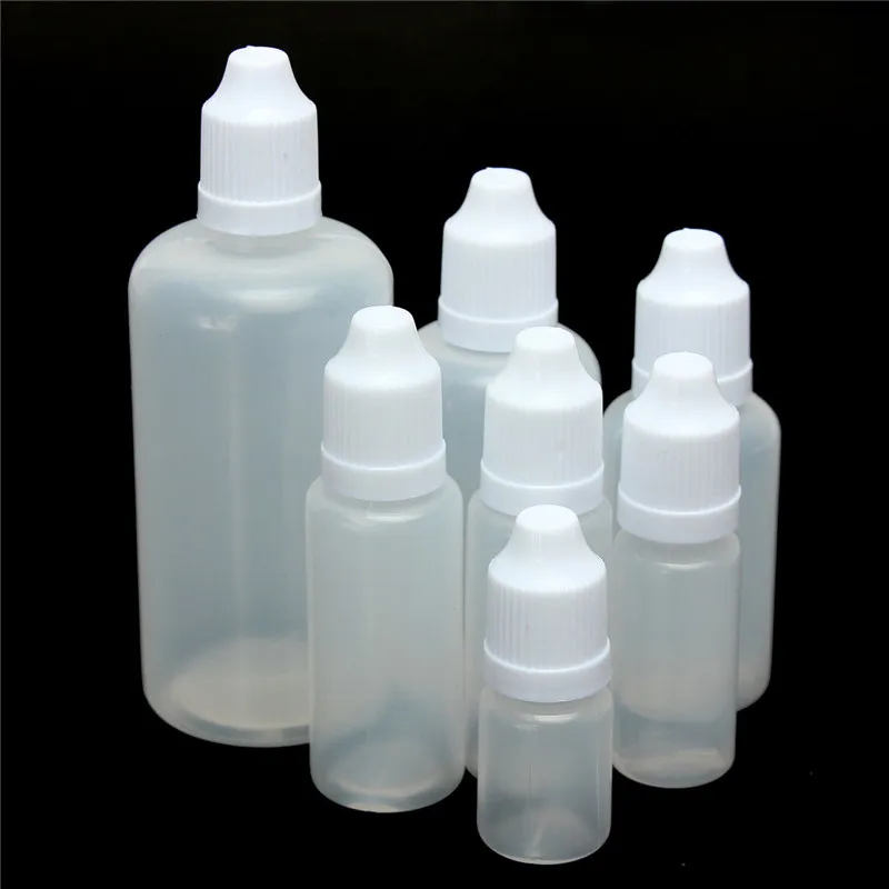

1pc 10ml/20ml/50ml/100ml Plastic Liquid Bottles Squeezable Eye Dropper Bottles Liquid Droppers Empty Bottle