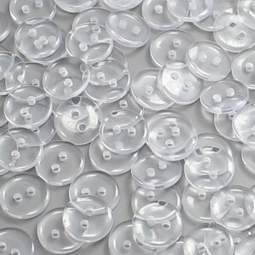 Новые прозрачные 2 отверстия 10 мм пластиковые кнопки швейные принадлежности
