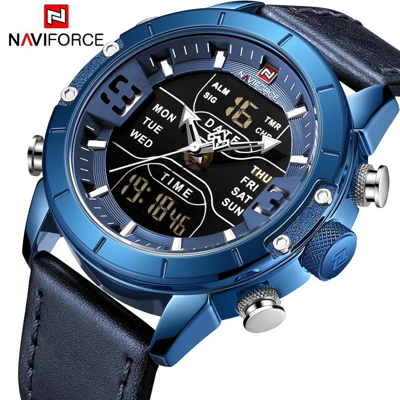 NAVIFORCE новые мужские часы Топ бренд класса люкс несколько часовых поясов