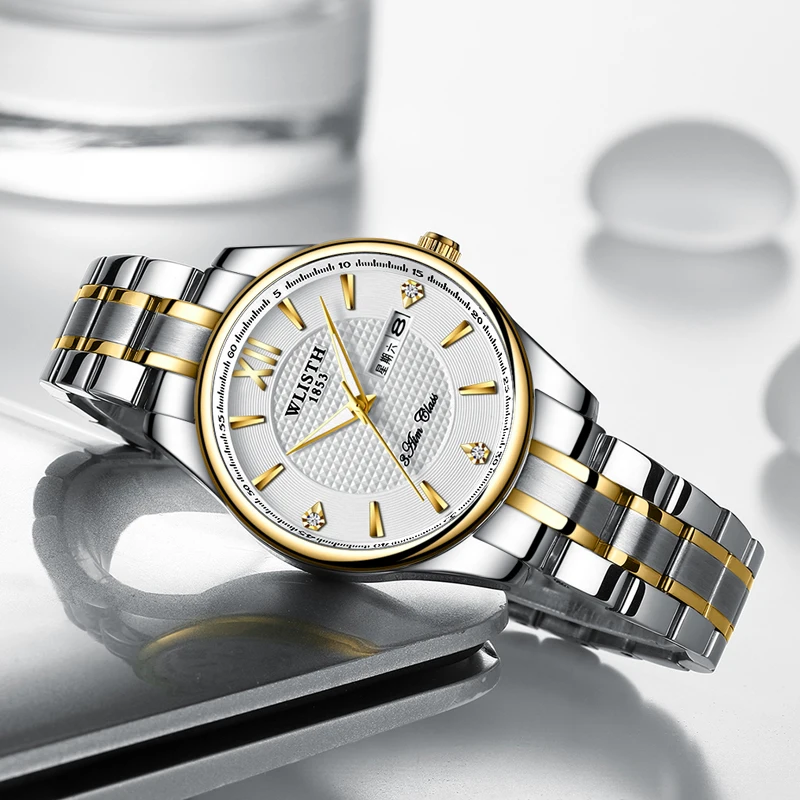 Часы наручные WLISTH для мужчин и женщин брендовые деловые водонепроницаемые с