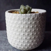 cement flowerpot silicone mold round silicon mold concrete pot mold pattern design potted mold handmade craft planter tool