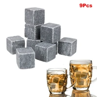bar accessories no diluting 9pcslot for wedding party bar home natural whisky stones rock beer juice water cooler ice cube rock