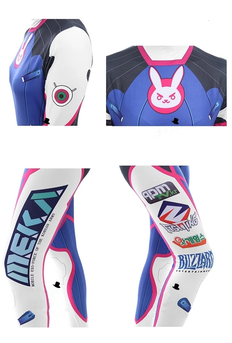 Игра OW D. VA Dva Косплей Костюм Хана песня сексуальный 3D печать боди взрослых детей лайкра костюм из спандекса