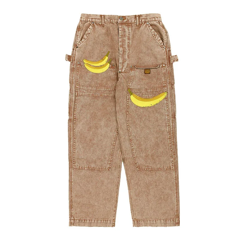 

Fgss men's clothing - autumn and winter 2020 new fashion brand banana embroidery casual loose Multi Pocket tooling pants