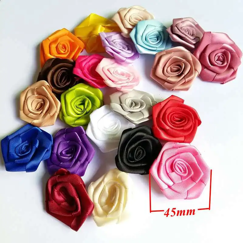 Атласная лента с розетками 10 шт./лот 45 мм ткань сделай сам цветами для декора