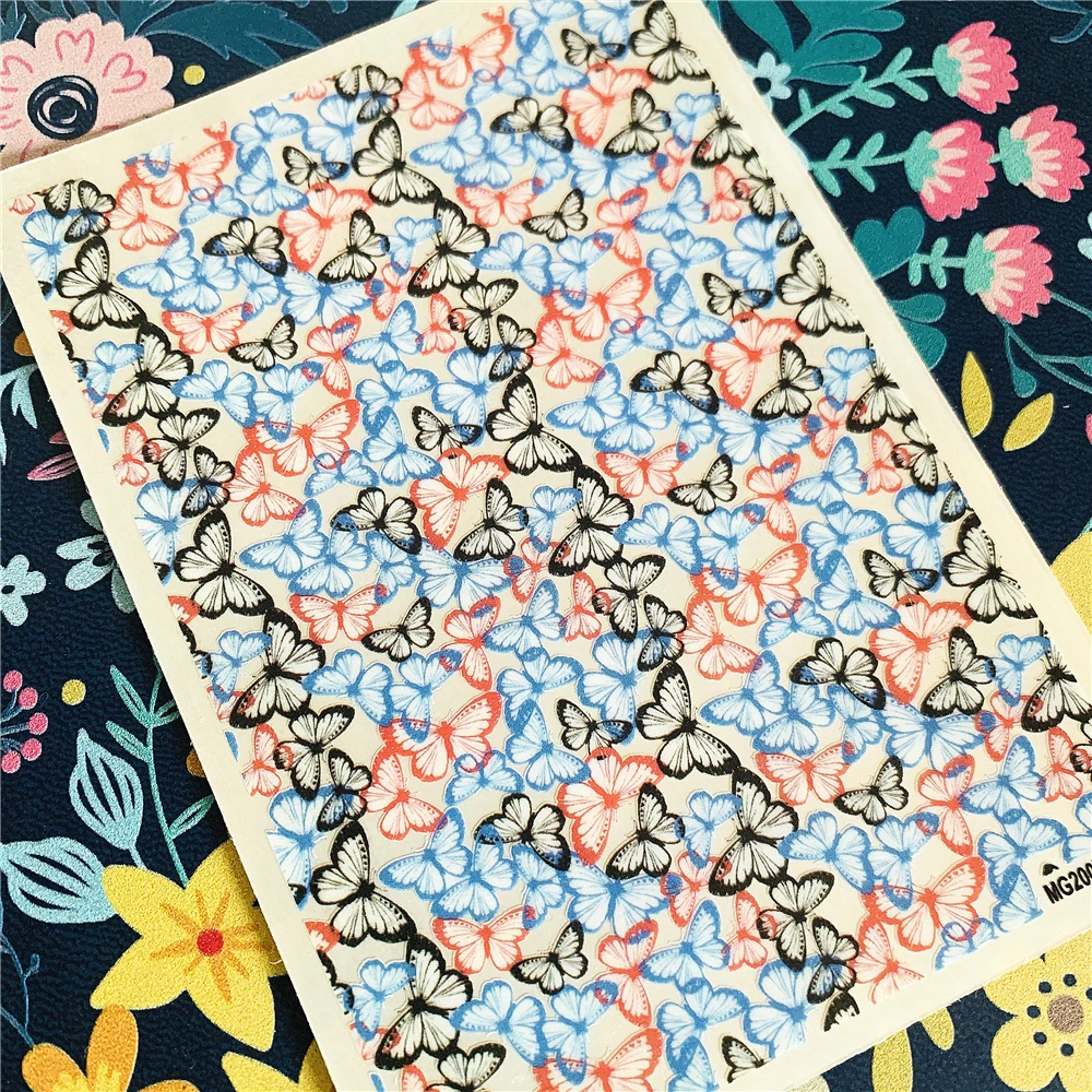

Newest Superimposed butterfly nail sticker 3d nail art sticker nail decal stamping export japan designs rhinestones