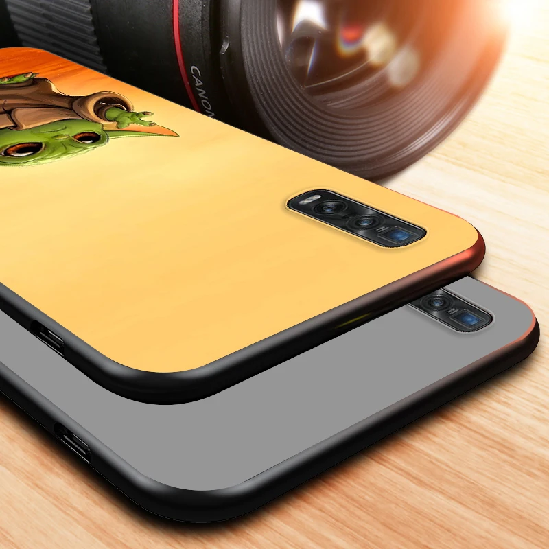 

Cute Anime Child Yoda for OPPO Find X2 A93 A92 A73 A72 A53 A53S A32 A12 A11X A1K A5 Neo Pro Lite Black Phone Case