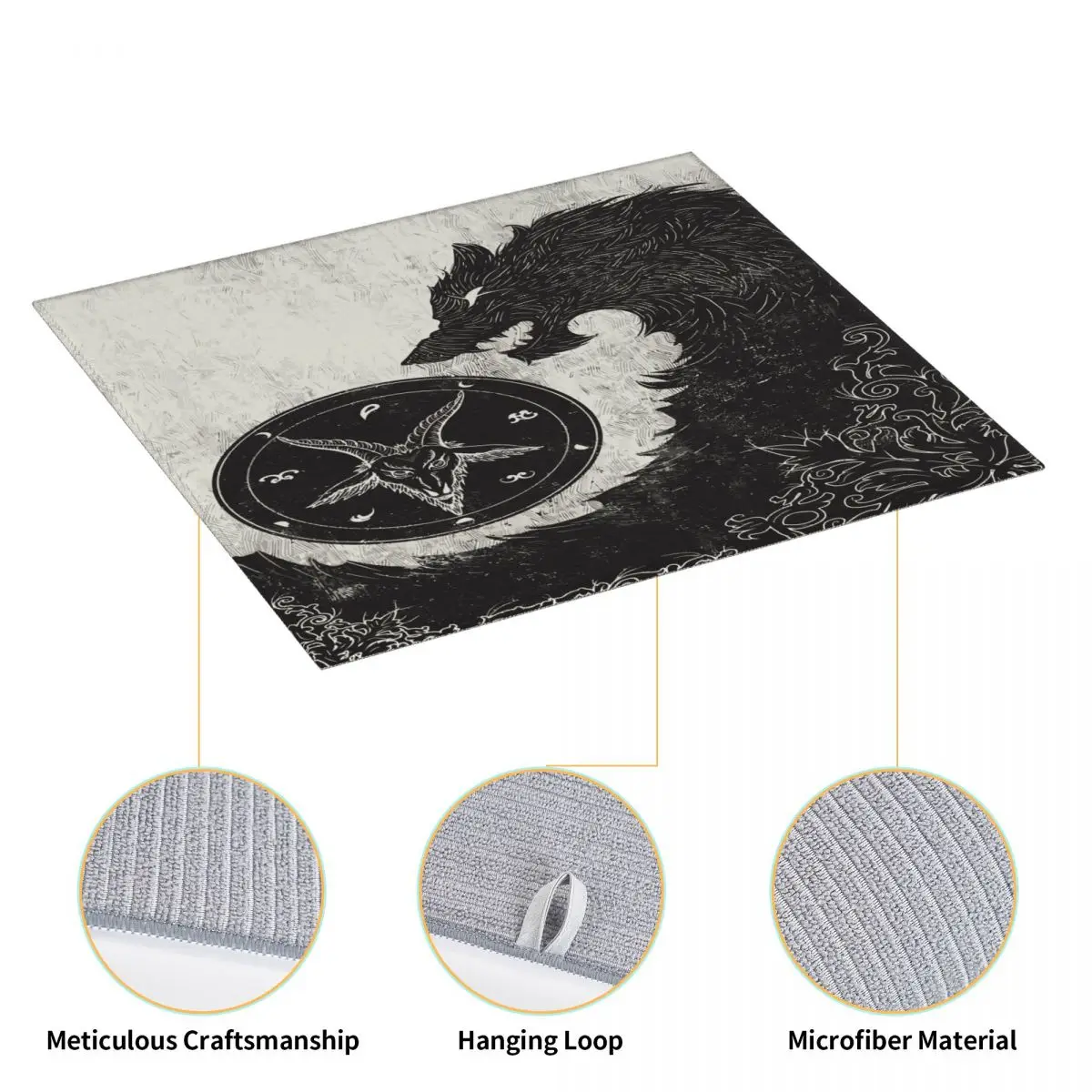 Коврик для сушки посуды впитывающий кухонный коврик в форме рога козы с чёрным