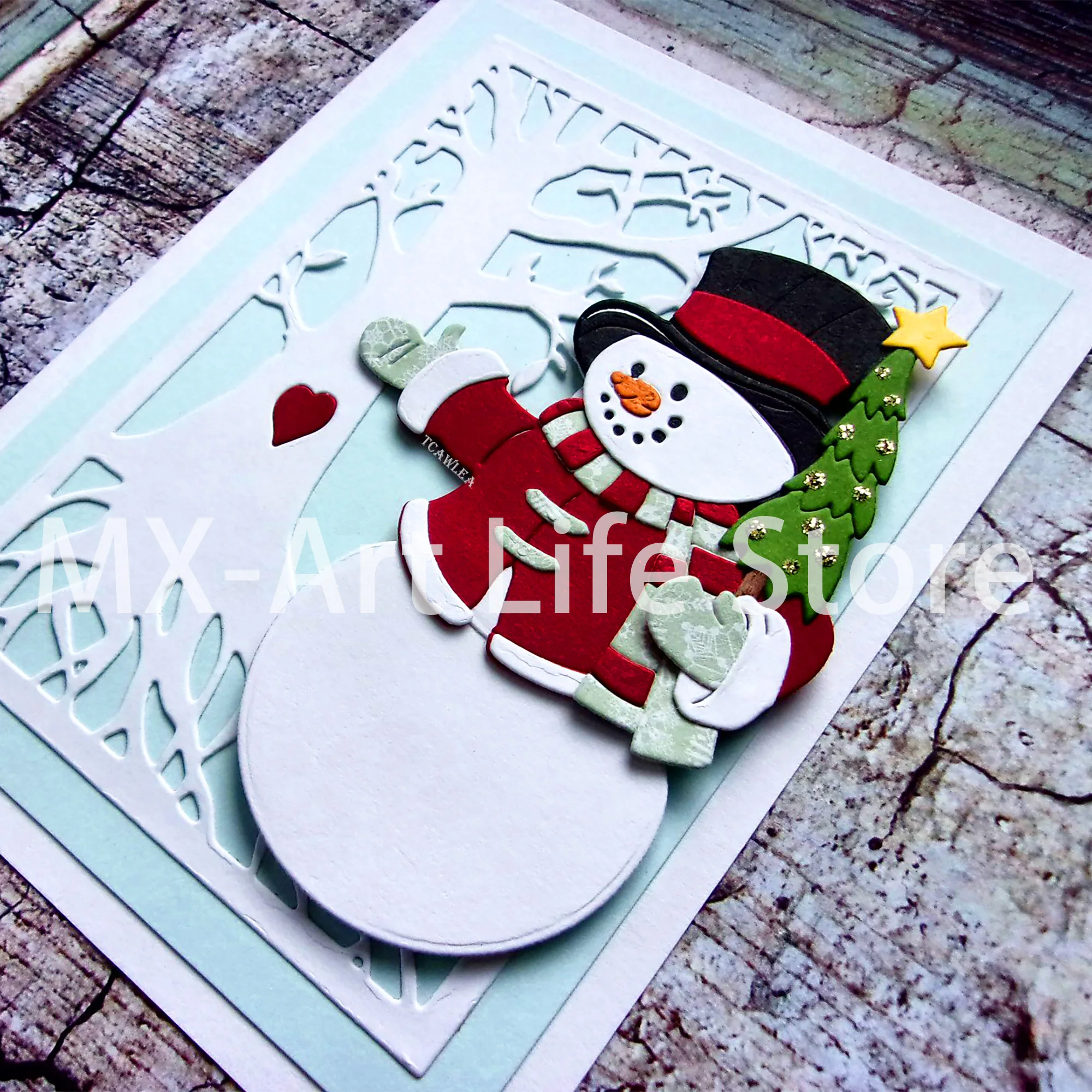 Новый Рождественский снеговик металлические пресс-формы подарочная карта