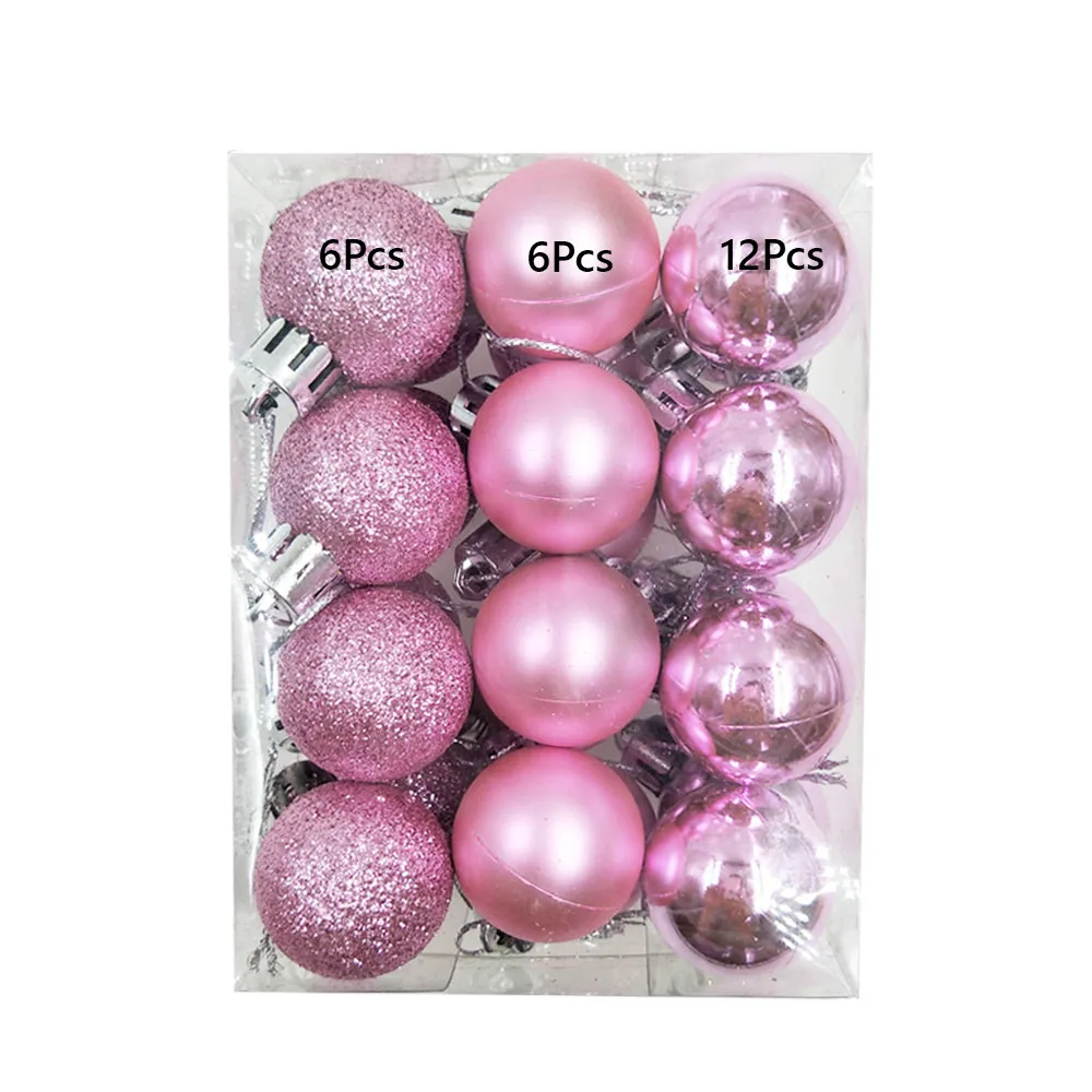 

24Pcs Christmas Ornament Ball 3CM Colored Xmas Tree Decoration Christmas Tree Pendant