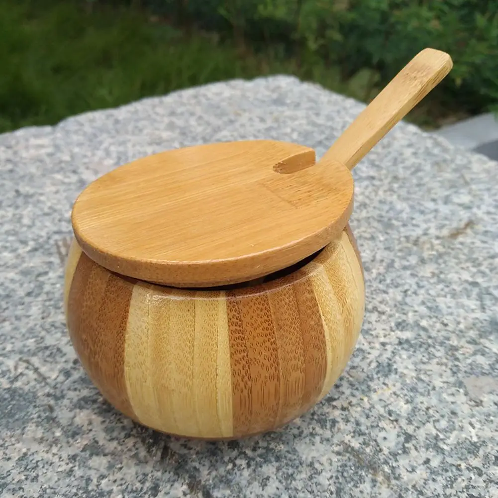 Креативная бамбуковая банка для специй кухонная бутылка приправ хранения
