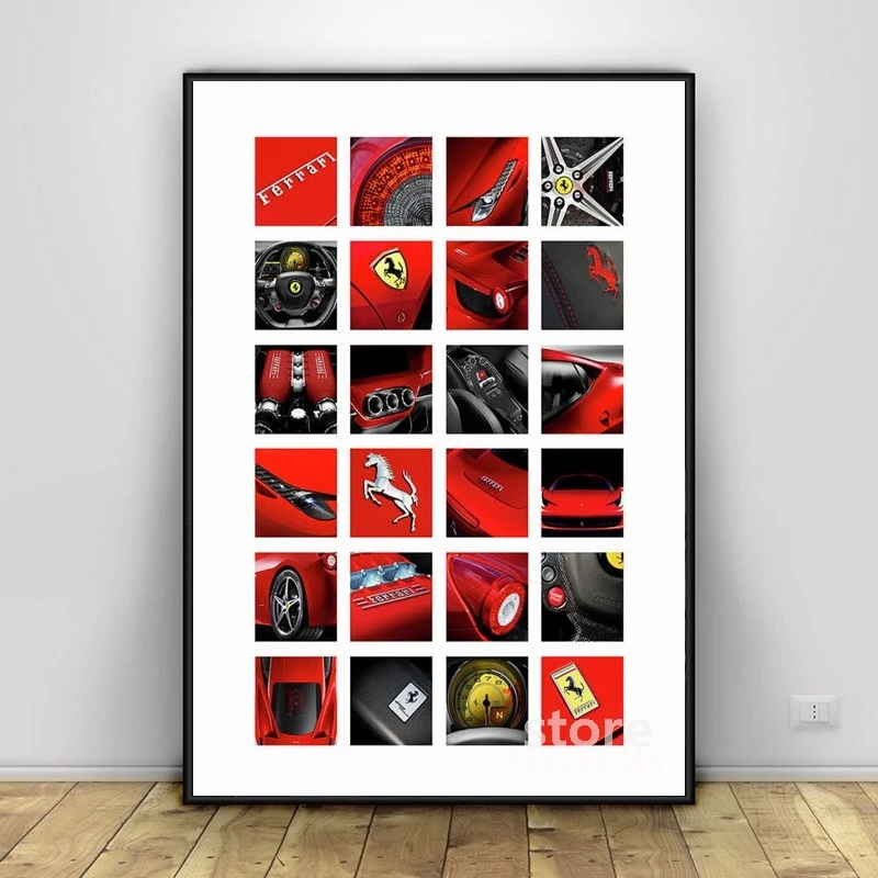 Ferrari 458 Italia плакат картина настенное искусство холст на стену графика для
