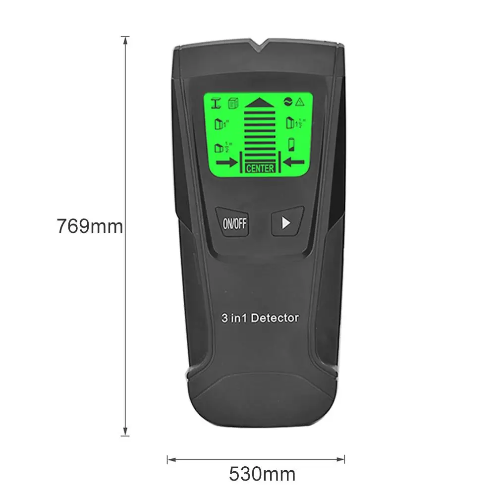 

3 In 1 Metal Gold Finder Wood Studs Detector Electric Box Finder Wall Detectors AC Voltage Live Wire Detect Wall Scanner