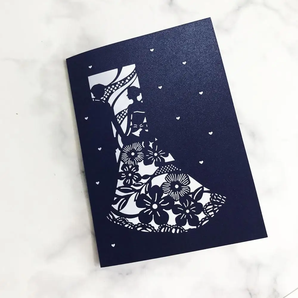 

50pcs Lovely Deign Invitation Card For Wedding Engagemenst Fancy Dress Dancy Party Valentine's Day Theme Invitations Card