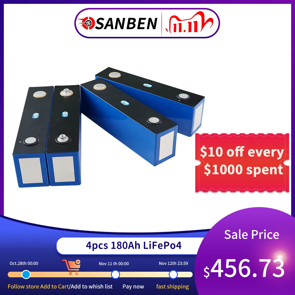 

4 шт., перезаряжаемые литий-железо-фосфатные батареи, 3,2 в, Ач