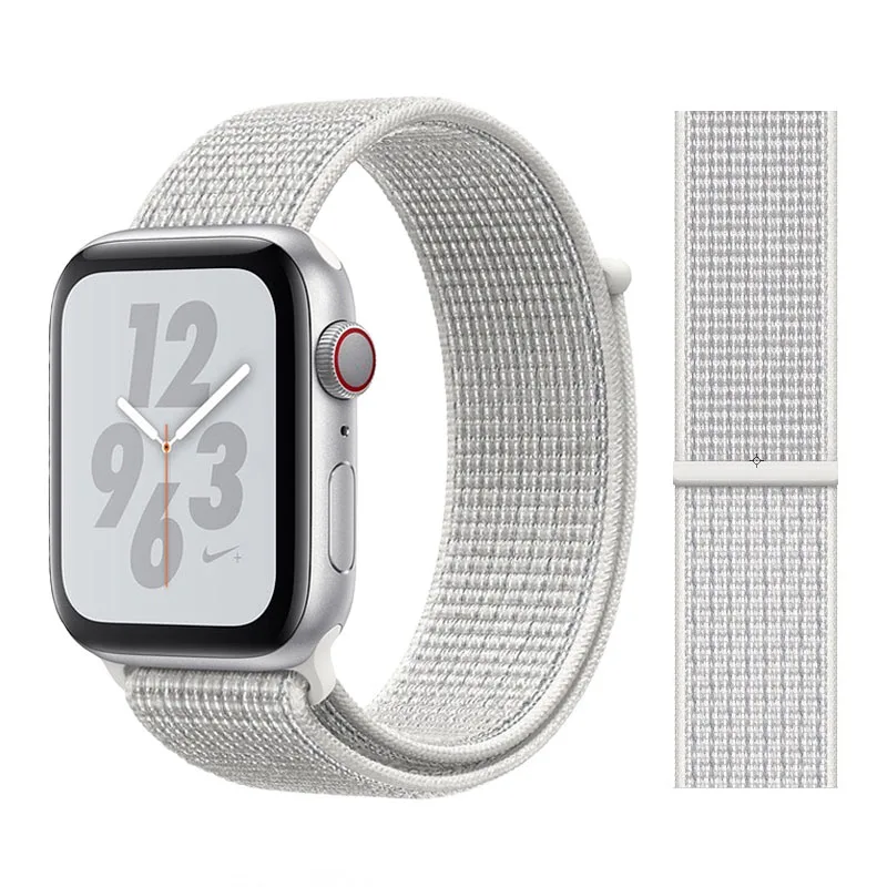 Summit White Нейлоновый спортивный бесшовный мягкий для наручных часов iwatch серии 4/5/3/2/1 дышащий замена ремешок для наручных часов Apple Watch 38 мм/40 мм/42 мм/44 мм - Цвет ремешка: Summit White