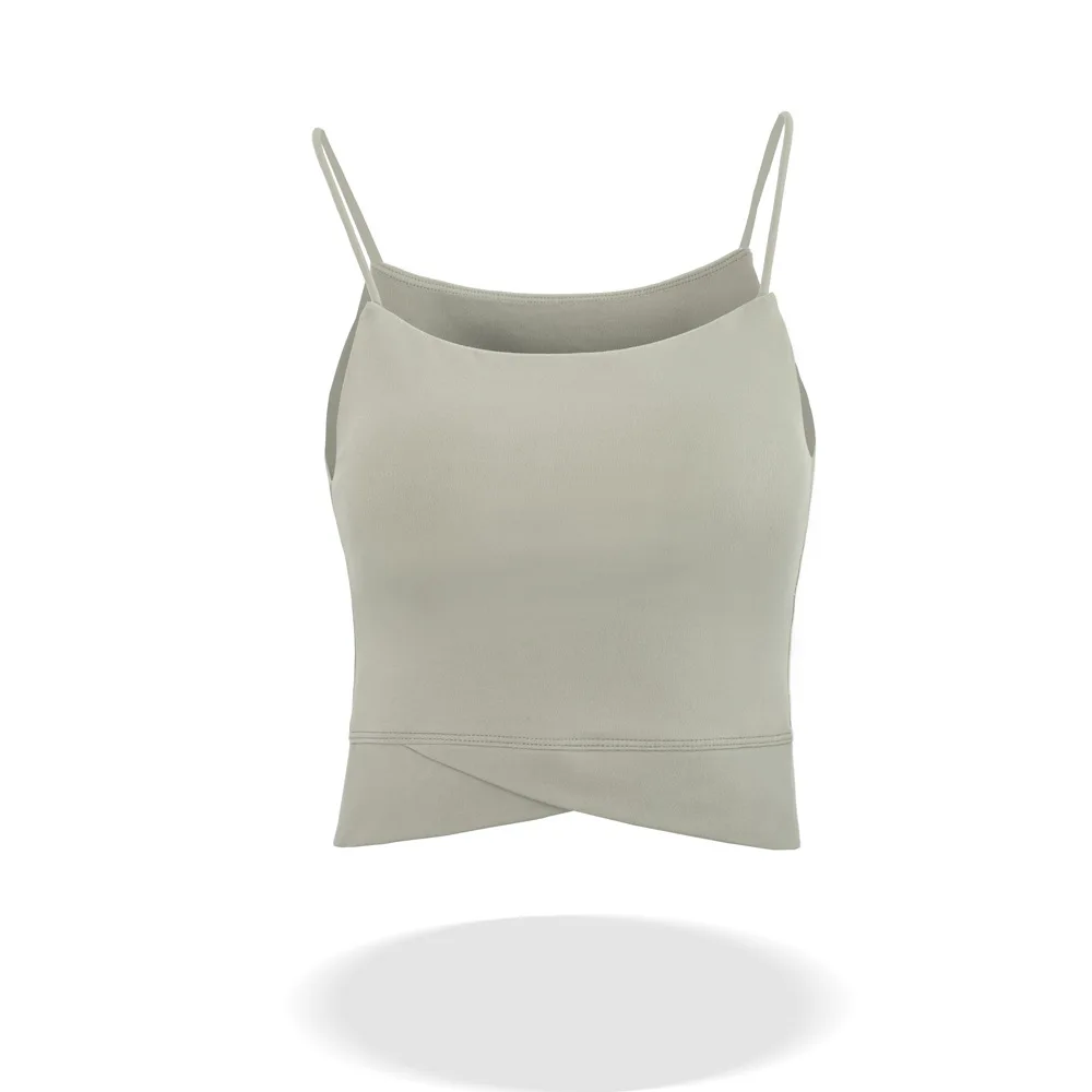 Женский бюстгальтер для йоги мягкий на тонких бретельках с эффектом пуш ап