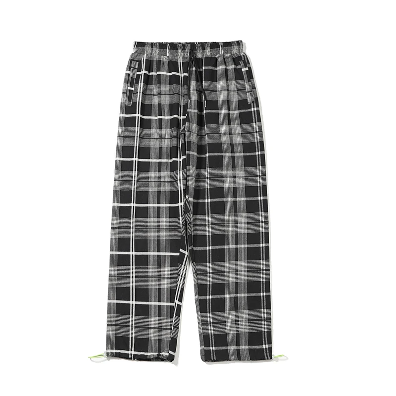 

Korean Style Loose Fashion Casual Plus Size Plaid Pants Hip Hop Couple Joggers Men Clothing Streetwear Male Sports Trousers