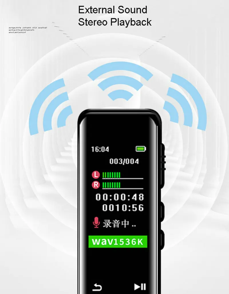 Цифровой диктофон с голосовой активировкой, Аудиозапись, диктофон, MP3, OLED дисплей, сенсорный экран, шумоподавление, звуковое устройство, плеер
