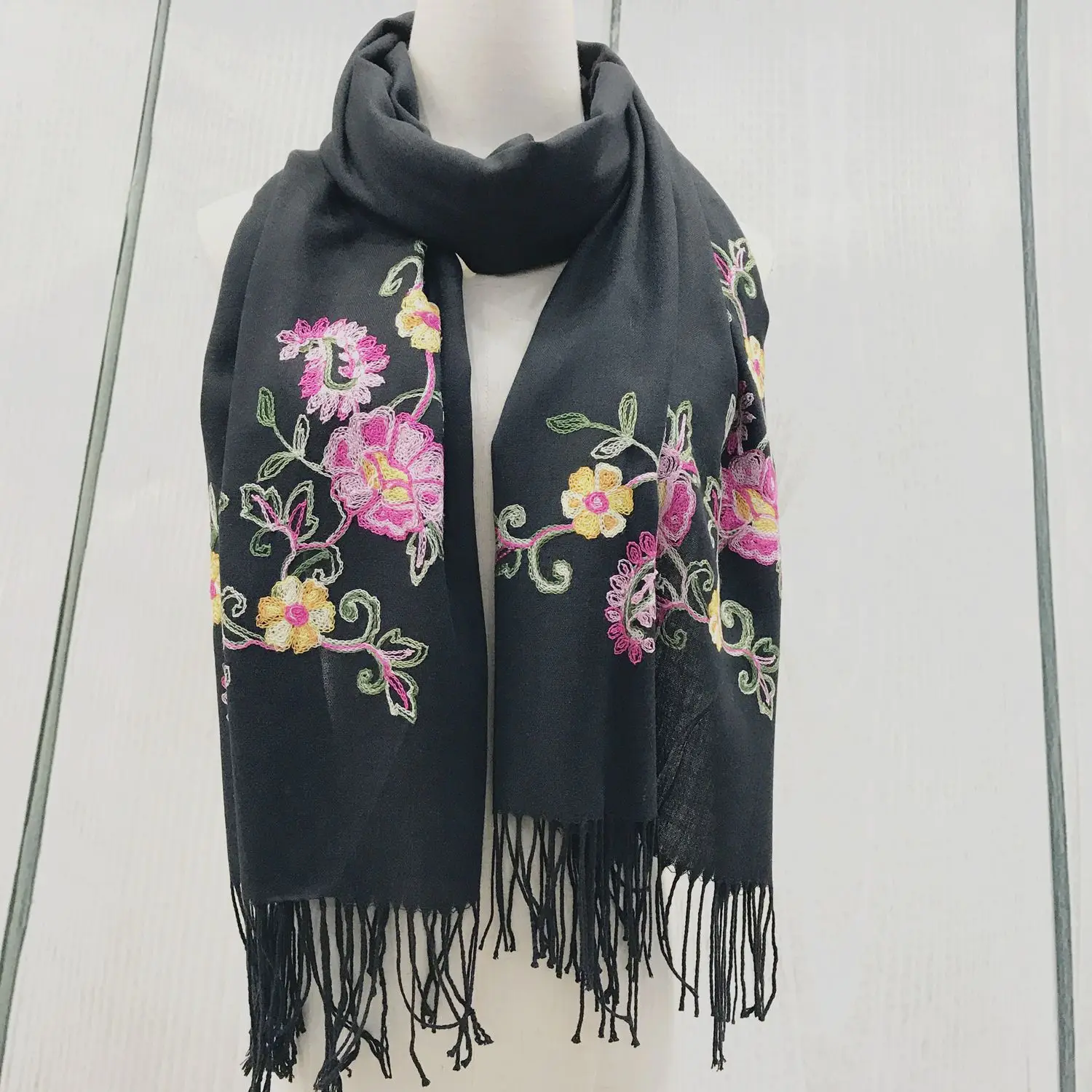 Горячая новинка 2019 женский шарф с вышивкой в этническом стиле имитация кашемира