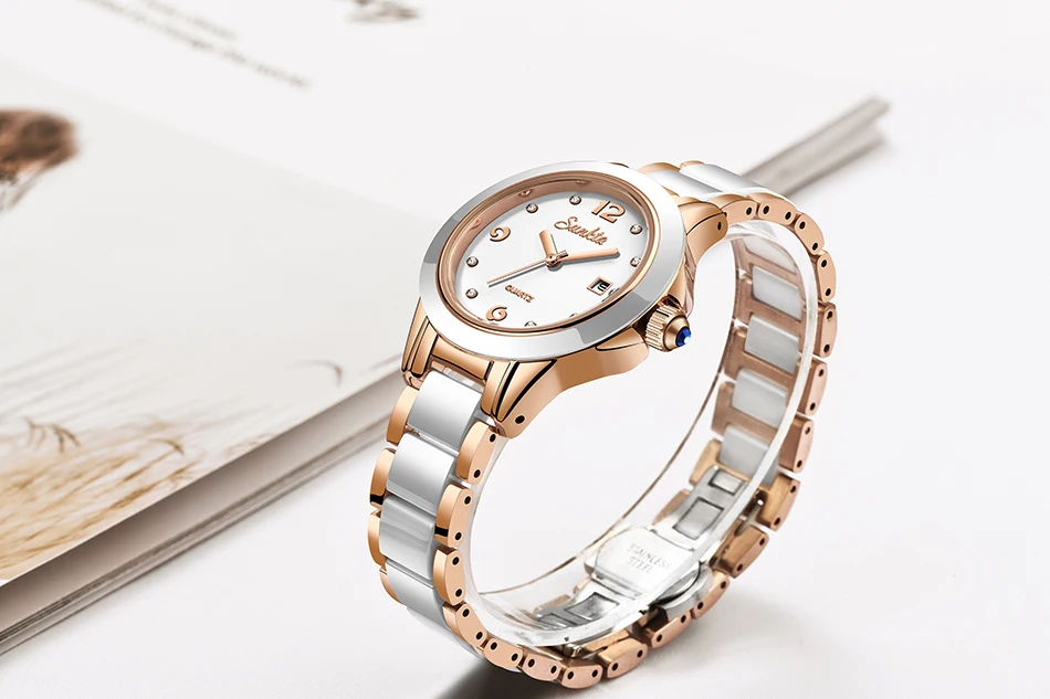 SUNKTA, модные женские часы, розовое золото, женские часы-браслет, Reloj Mujer, новинка, креативные водонепроницаемые кварцевые часы для женщин