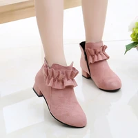 new childrens high heels suede princess boots warm single boots childrens shoes fashion girls boots spring and autumn 2020
