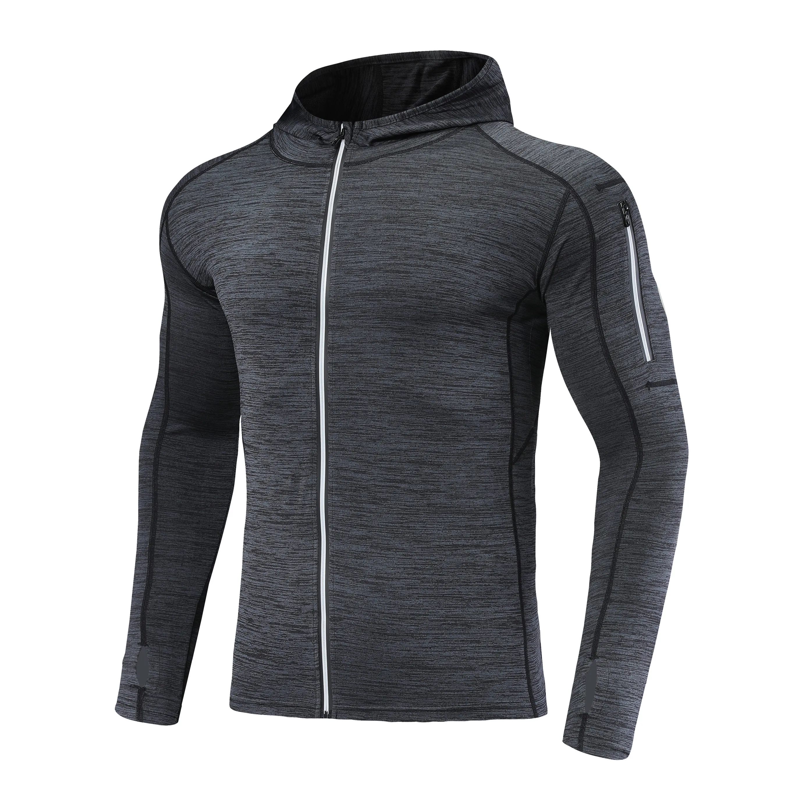 Мужские беговые куртки спортивный тренажерный зал фитнесс с длинным рукавом