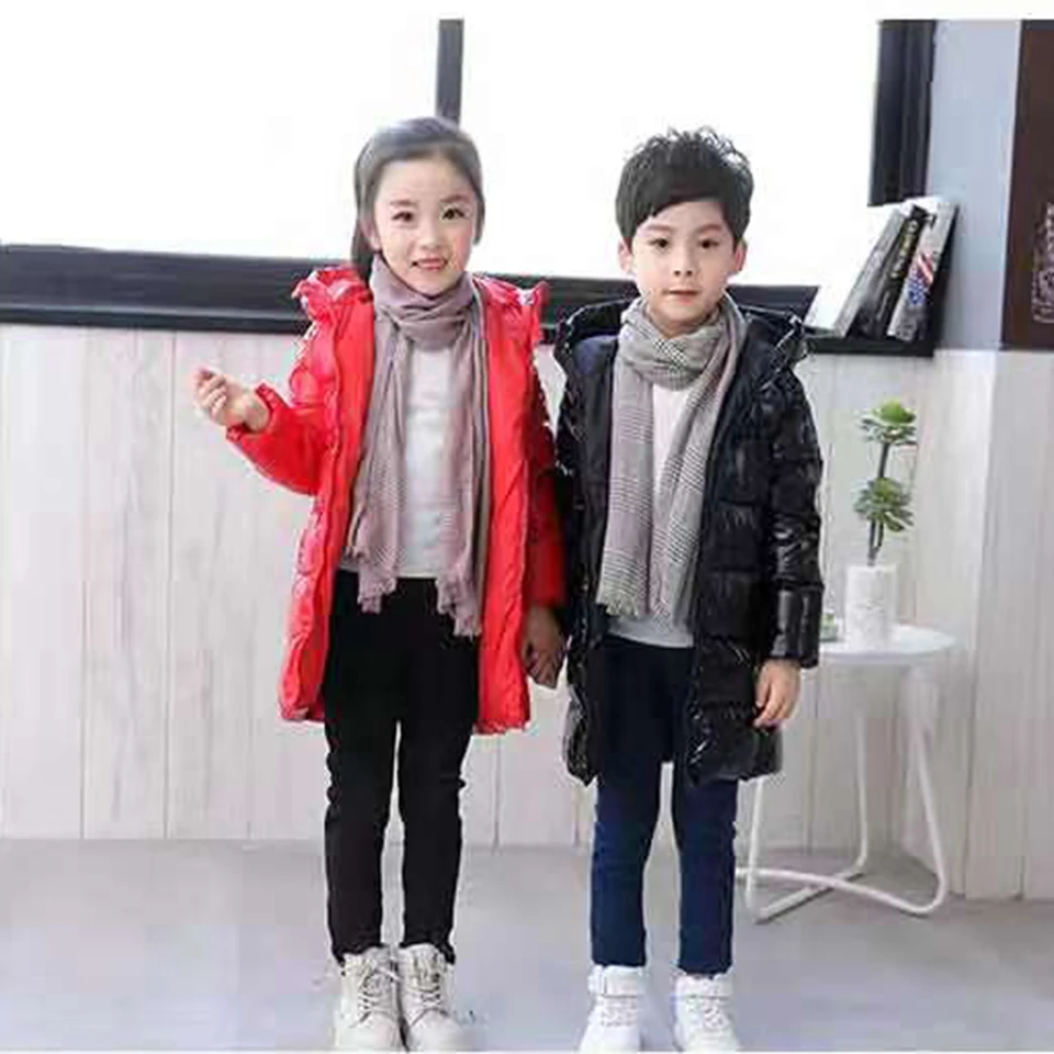 

Black/Red Color Down & Parkas 3-12 Winter Kids Girls Outerwear Casual Girl Warm Hooded Parkas Windproof Jacket For Girls Coats