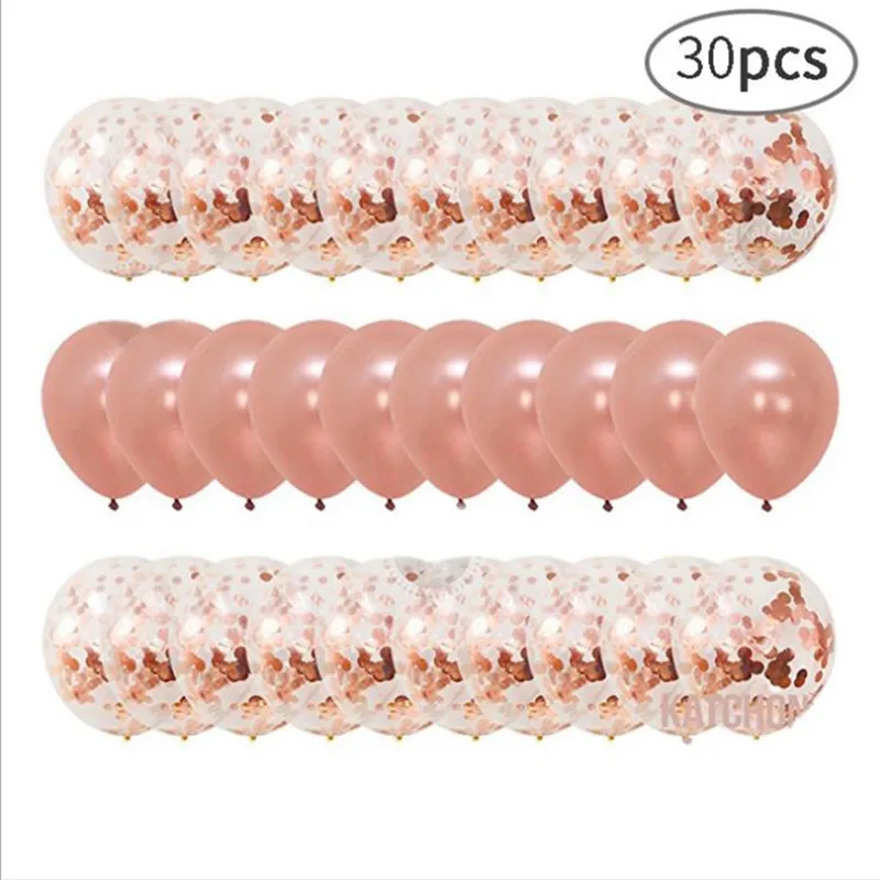 30 шт розовые и золотые воздушные шары с конфетти латексная звезда воздушный шар