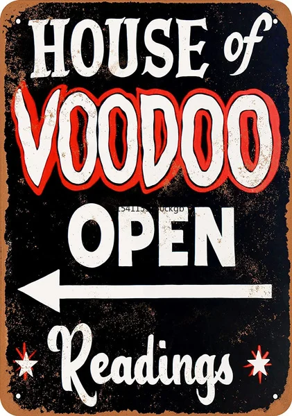 

House of Voodoo Tin Sign art wall decoration,vintage aluminum retro metal sign
