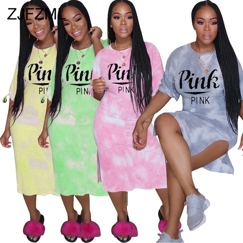 Женское платье футболка с круглым вырезом и коротким рукавом|Женские платья| |