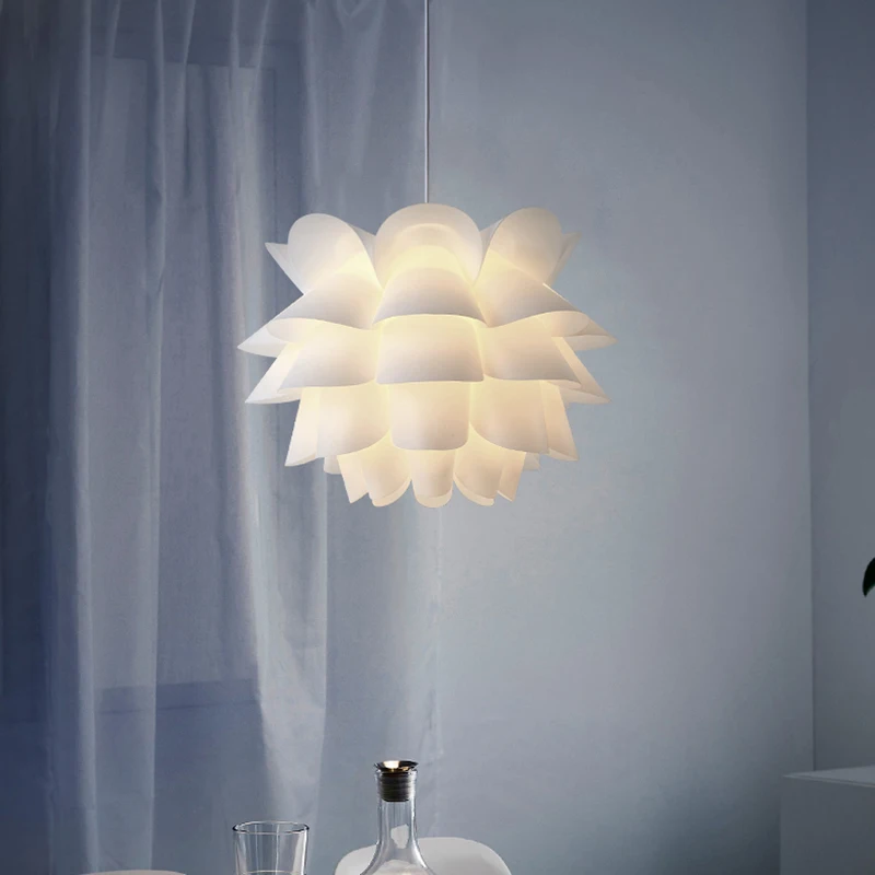 Nordic Creative DIY Lotus Lampshade Ceiling Pendant Light Romantic Home Decor Chandelier Lamp Shade Hotel Bar Lighting Cover
