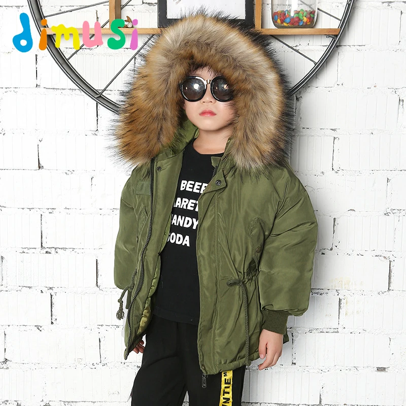 

DIMUSI/куртка для мальчиков; Модные детские теплые стеганые толстовки с меховым воротником; Повседневная Верхняя одежда для детей; Зимний кост...